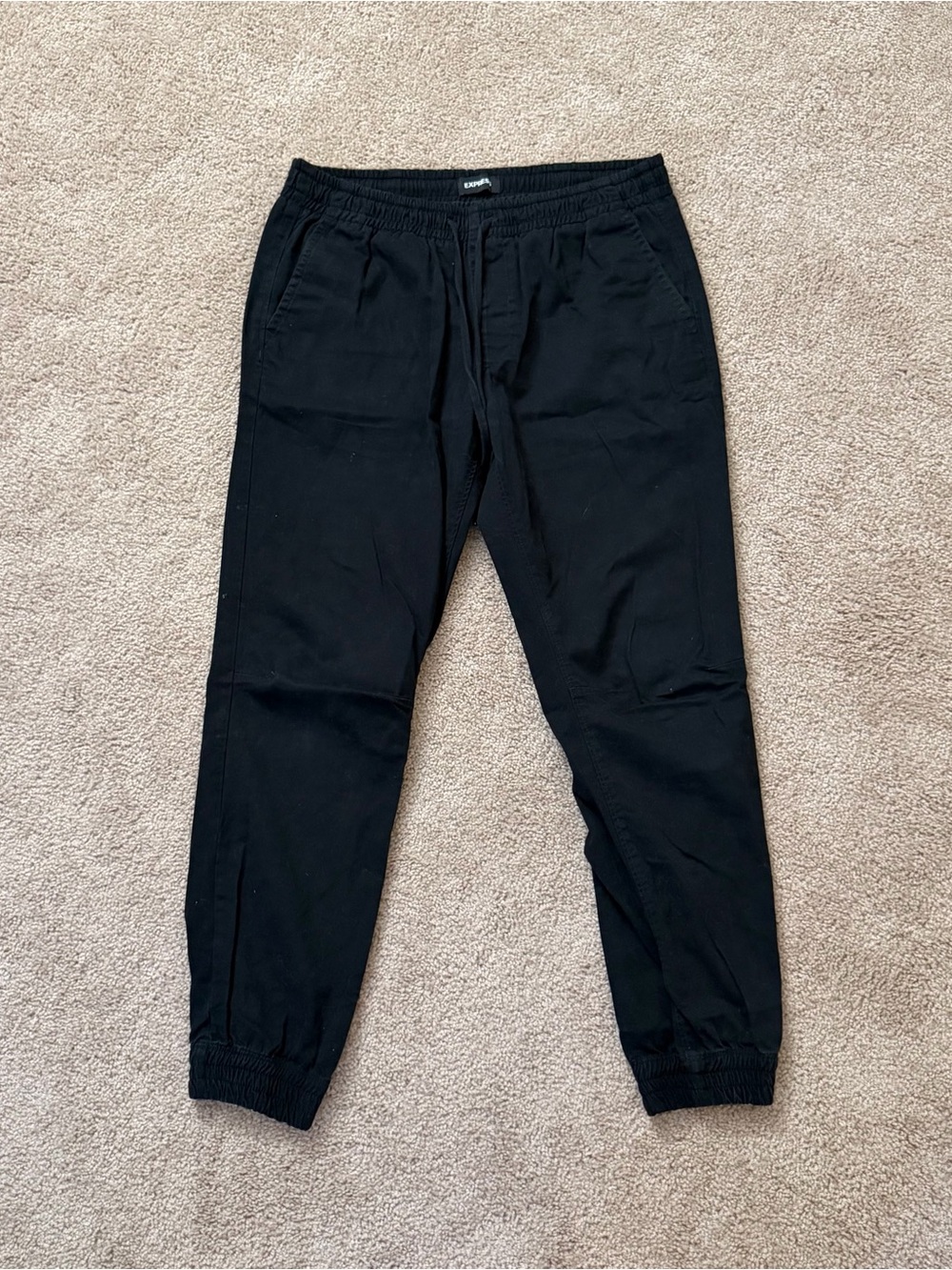 Express Men's Black Jogger Pants Casual Drawstring Waist w Pockets Size Medium